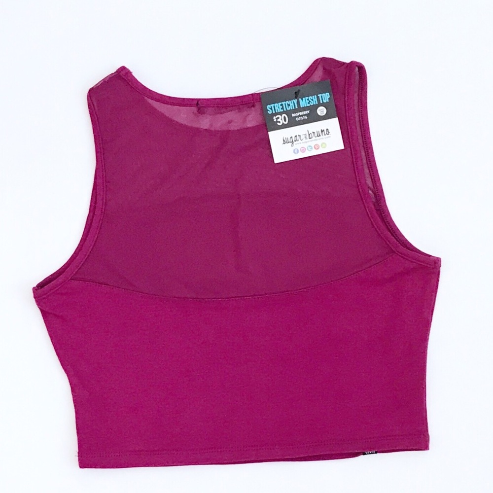 Popular Sugar & Bruno Stretch Mesh Crop Top - Picture 4 of 7